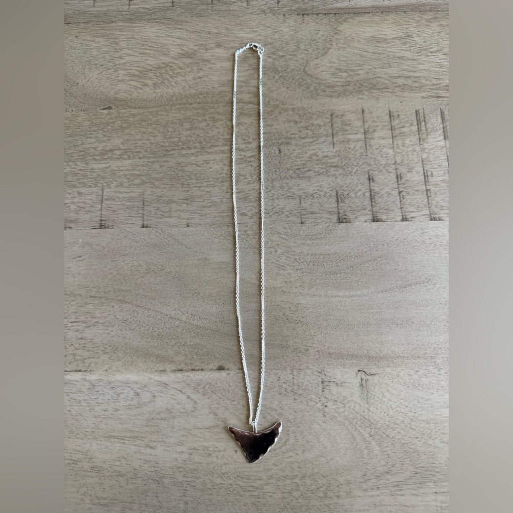 James Michelle Silver Shark Tooth Pendant Necklace
